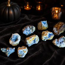 Load image into Gallery viewer, Large Raw Blue Chalcedony Specimens Halloween product photo