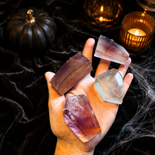 Load image into Gallery viewer, Candy Fluorite Shapes in a Halloween setting
