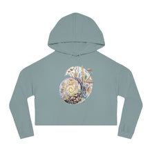 Load image into Gallery viewer, Ammonitae Cropped Fleece Hoodie - Enchanted Ammonite Spiral