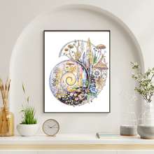 Load image into Gallery viewer, 12x16 Ammonite Fine Art Print, Transformational Art, Fantasy Art, Fossil Painting, Crystal Painting, Archival Print