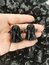 Load image into Gallery viewer, Black Obsidian Crystal Ghost – Halloween Figurine, Halloween Decor