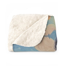 Load image into Gallery viewer, Oneirion Cozy Sherpa Fleece Blanket — Fantasy Whale Illustration