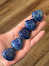 Load image into Gallery viewer, 3 cm Crystal Hearts for Valentines Day, Rose Quartz, Moss Agate, Amethyst, Tigers Eye, Rhodochrosite, Black Obsidian