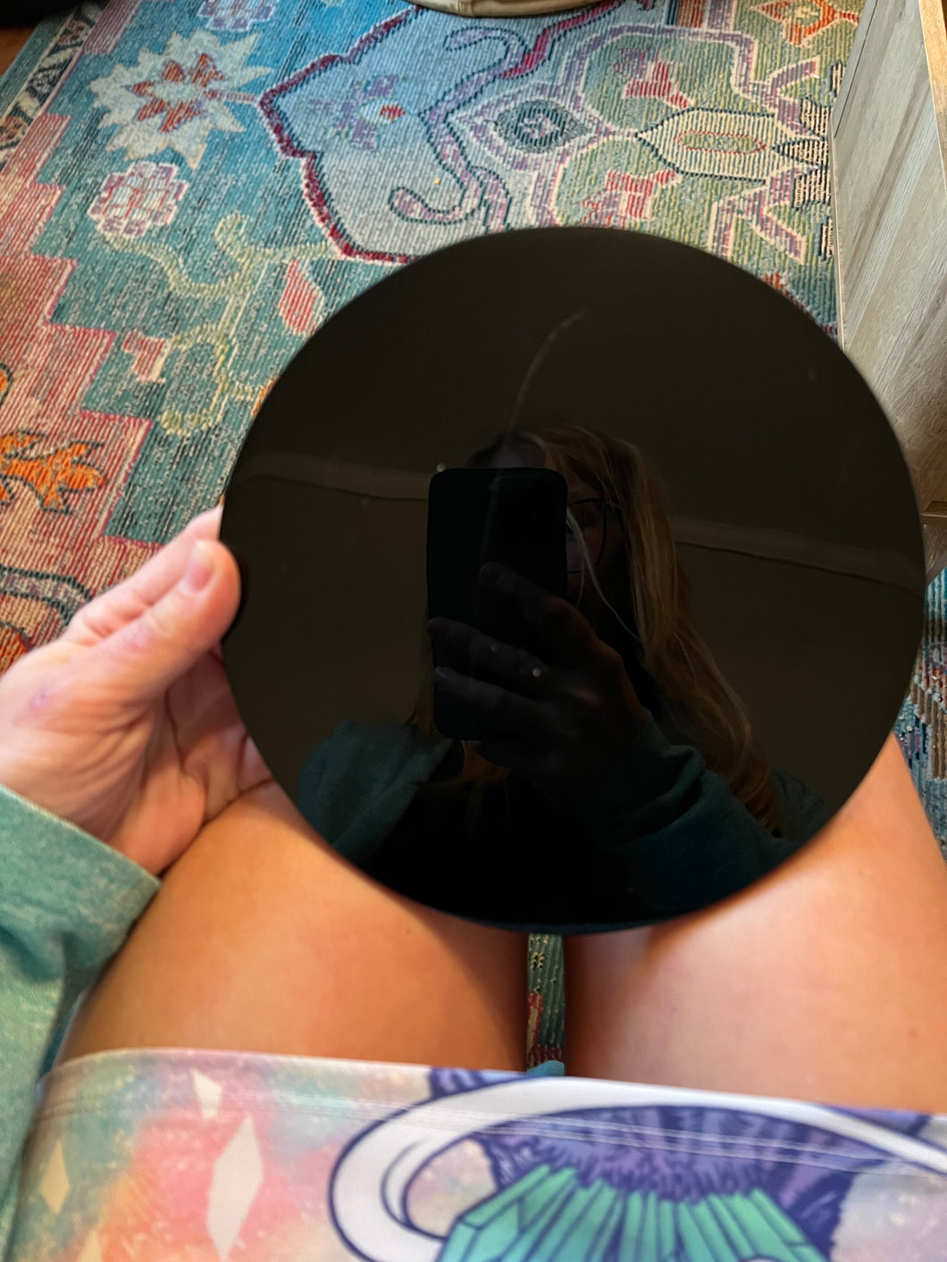 7 Inch obsidian Mirror