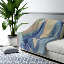 Load image into Gallery viewer, Oneirion Cozy Sherpa Fleece Blanket — Fantasy Whale Illustration