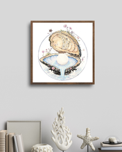 Load image into Gallery viewer, Pearl of Wisdom - Oyster Shell 10x10", 5x7" Art Print with Poem
