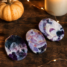 Load image into Gallery viewer, Dream Amethyst Palmstones, Chevron Amethyst Palm
