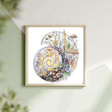 Load image into Gallery viewer, 12x16 Ammonite Fine Art Print, Transformational Art, Fantasy Art, Fossil Painting, Crystal Painting, Archival Print