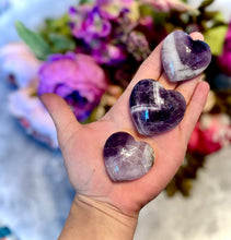 Load image into Gallery viewer, Dream Amethyst Hearts, Chevron Amethyst Heart