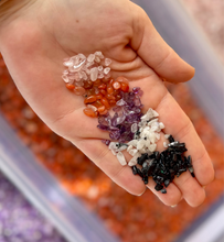Load image into Gallery viewer, Bulk Crystal Chips, 1 Lb, Rose Quartz, Amethyst, Smoky Quartz, Carnelian, Labradorite, Citrine, Rainbow Moonstone, Black Tourmaline Chips