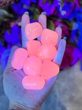 Load image into Gallery viewer, Tumbled Pink Calcite, UV Reactive, Glows Pink, Fluorescent Minerals