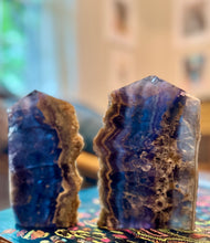 Load image into Gallery viewer, Stunning Fluorite Slices, Fluoresces Pink & Purple
