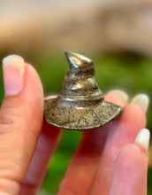 Load image into Gallery viewer, Gold Pyrite Witches Hat – Witchy Crysta, Halloween Decor