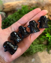 Load image into Gallery viewer, Black Obsidian Crystal Ghost – Halloween Figurine, Halloween Decor