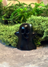 Load image into Gallery viewer, Black Obsidian Crystal Ghost – Halloween Figurine, Halloween Decor