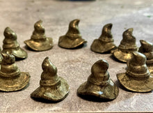 Load image into Gallery viewer, Gold Pyrite Witches Hat – Witchy Crysta, Halloween Decor