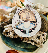 Load image into Gallery viewer, Pearl of Wisdom - Oyster Shell Sticker – 4" Waterproof Vinyl Decal