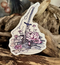 Load image into Gallery viewer, Sword of Serenity Sticker – 4" Waterproof Vinyl Decal