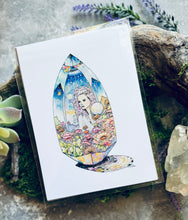 Load image into Gallery viewer, Keeper of Quartz Dreams Art Print – 5x7 Fantasy Crystal Art with Poetry