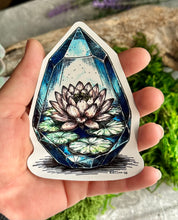 Load image into Gallery viewer, Within Stillness - Lotus Crystal Sticker - Weatherproof Vinyl Bumper Sticker, Laptop Sticker, Yoga Peace