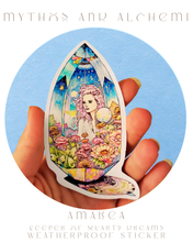 Load image into Gallery viewer, Keeper of Quartz Dreams 4" Weatherproof Vinyl Sticker - Fantasy Crystal Art