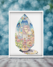 Load image into Gallery viewer, Amarea - Keeper of Quartz Dreams Art Print – Fantasy Crystal Art with Poetry
