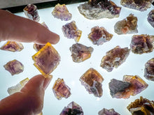 Load image into Gallery viewer, ANHUI Yellow Fluorite with Thousand Layer Purple Phantoms, RARE Minerals