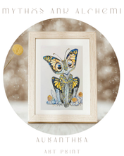 Load image into Gallery viewer, Auranthra - Fairycore Butterfly Art Print – Whimsical Fantasy Illustration Wall Decor