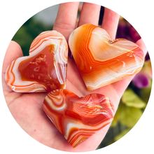 Load image into Gallery viewer, Ethically Sourced Carnelian Crystal Hearts | Polished Natural Carnelian