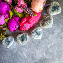 Load image into Gallery viewer, Ethically Sourced Large CELESTITE Hearts, Gift for Mothers Day