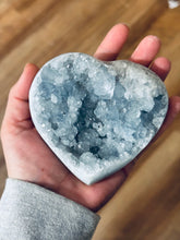 Load image into Gallery viewer, Ethically Sourced Large CELESTITE Hearts, Gift for Mothers Day