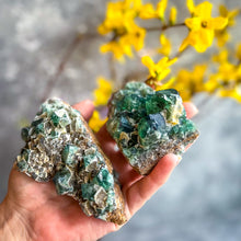 Load image into Gallery viewer, Druzy Dreams Pocket Fluorite Clusters (Color Change) Diana Maria Mine, Fluorescent Fluorite