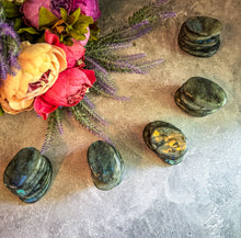 Load image into Gallery viewer, FLAT Labradorite Palm Stone, Bulk 1 Lb Bag