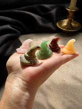 Load image into Gallery viewer, Mixed Crystal Witch Hat Carving | Assorted Halloween Stone