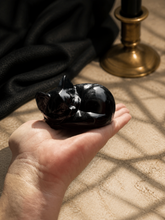 Load image into Gallery viewer, Black Obsidian Sleeping Cat | Crystal Cat Sculpture