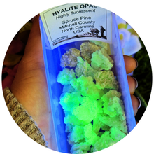Load image into Gallery viewer, Hyalite Opal from Spruce Pine NC, Fluorescent Minerals