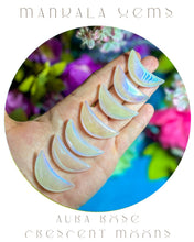 Load image into Gallery viewer, 1 1/2" Pink Rose Quartz AURA Crescent MOON