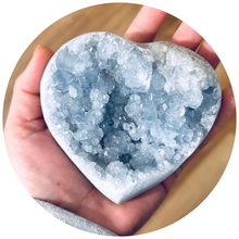 Load image into Gallery viewer, Ethically Sourced Large CELESTITE Hearts, Gift for Mothers Day