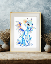 Load image into Gallery viewer, Luume - Fairycore Dragon Art Print – Whimsical Fantasy Illustration Wall Decor
