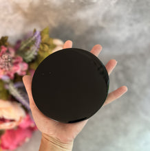 Load image into Gallery viewer, Black Obsidian Round Mirrors scrying mirrors, 4 1/2"-5"