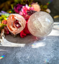 Load image into Gallery viewer, 4" RAINBOW Quartz Crystal Sphere, Large Quartz Crystal Ball, Gazing Ball