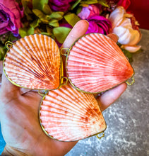 Load image into Gallery viewer, Gold-Edged Shell Compacts, mermaid beach ocean themed