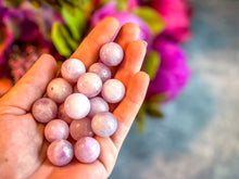 Load image into Gallery viewer, Mini Pink Kunzite Spheres, Crystals and Stones, Pink Kunzite Marble