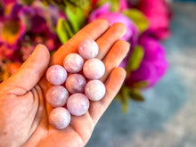 Load image into Gallery viewer, Mini Pink Kunzite Spheres, Crystals and Stones, Pink Kunzite Marble