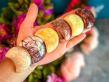 Load image into Gallery viewer, Mixed Moonstone Crescent Moons, Peach Moonstone and Yellow Moonstone