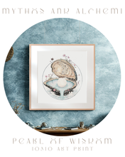 Load image into Gallery viewer, Pearl of Wisdom - Oyster Shell 10x10", 5x7" Art Print with Poem