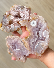 Load image into Gallery viewer, Pink Flower Agate Slices, Polished Flower Agate Slabs, Pink Cherry Blossom Agate