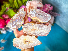 Load image into Gallery viewer, Beautiful Pink Flower Agate Slices, Polished Flower Agate Slabs, Pink Cherry Blossom Agate Polished Slab