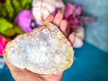 Load image into Gallery viewer, Beautiful Pink Flower Agate Slices, Polished Flower Agate Slabs, Pink Cherry Blossom Agate Polished Slab