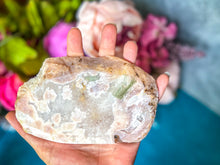 Load image into Gallery viewer, Beautiful Pink Flower Agate Slices, Polished Flower Agate Slabs, Pink Cherry Blossom Agate Polished Slab